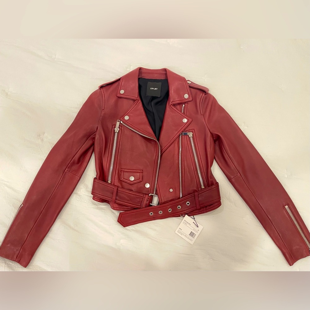 LTH JKT - Mya Cropped Leather Moto Jacket
